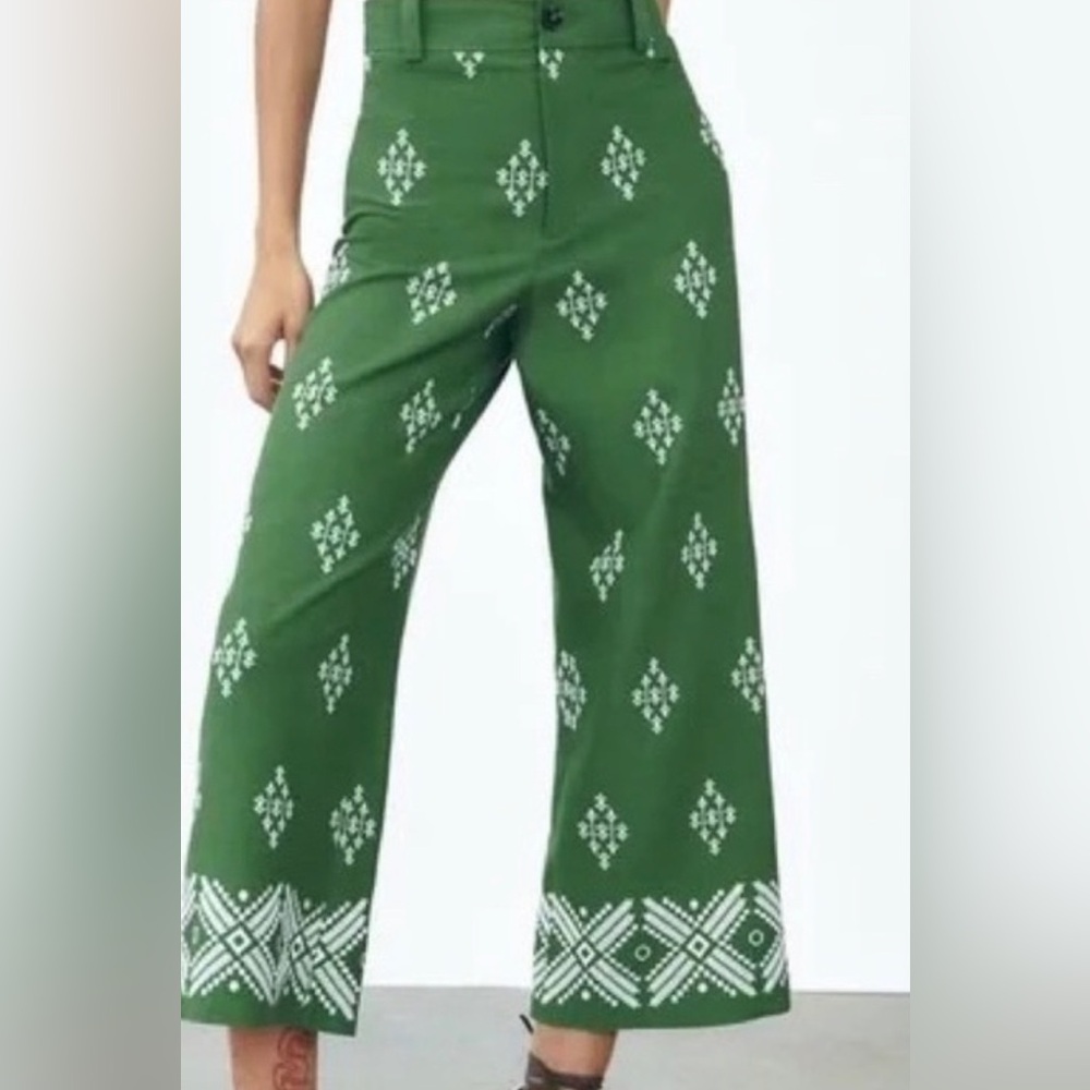 Zara Wide Leg Crop Boho Pants